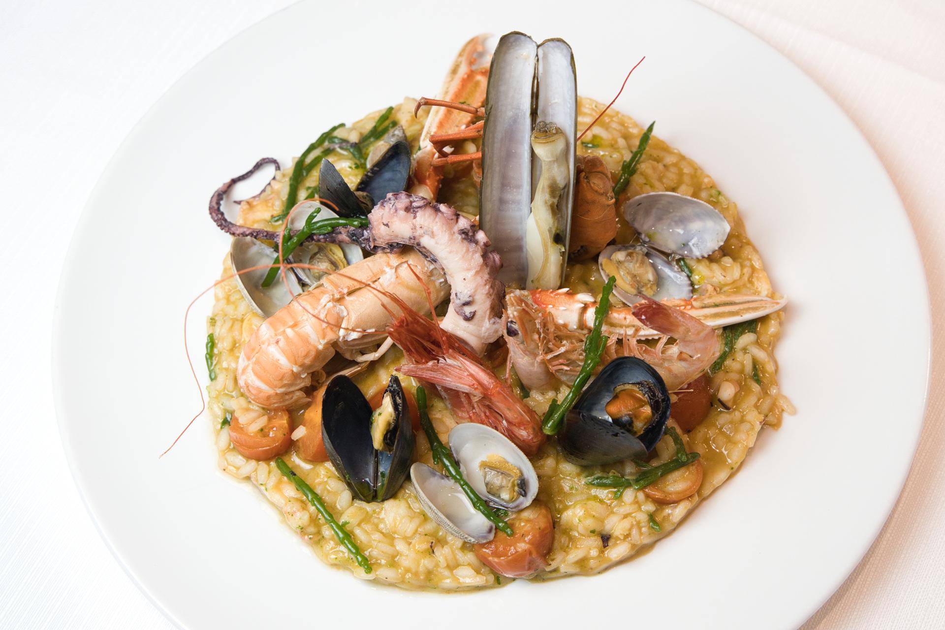 ristorante di pesce Gino ad Arenzano. Risotto Riserva San Massimo alla pescatora